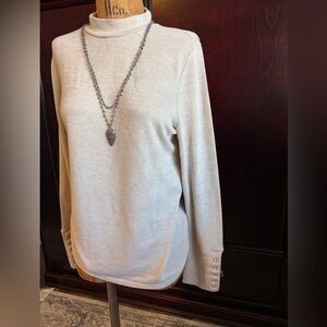 Chic, soft, Cream Women's Tunic Top with gold button/snaps